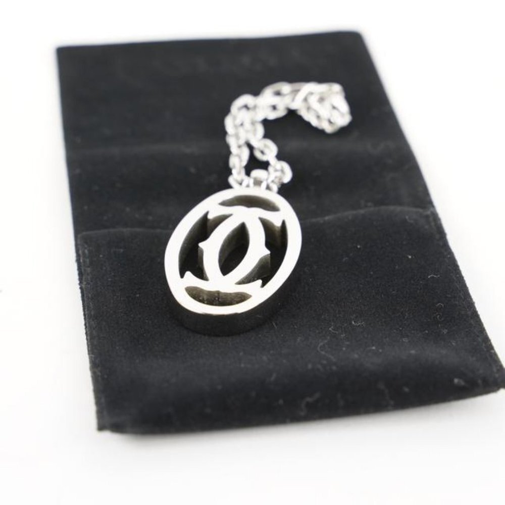 Cartier Silver Tone Logo Key Charm Bag Pendant